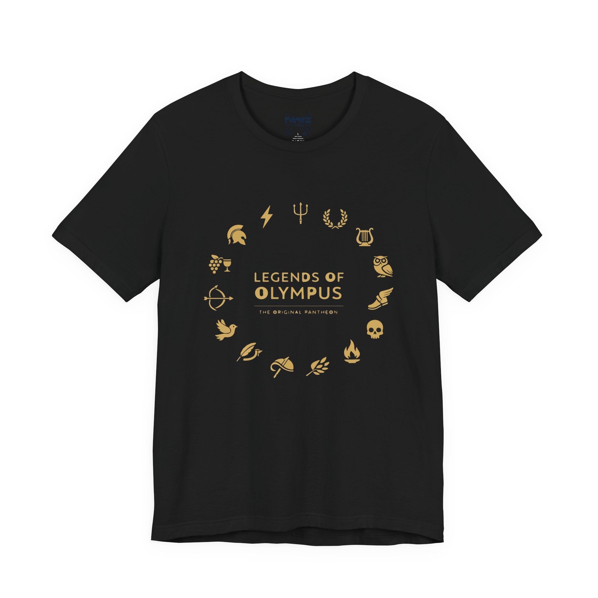 Legends of Olympus T-Shirt — Gold Mythology Icons Tee