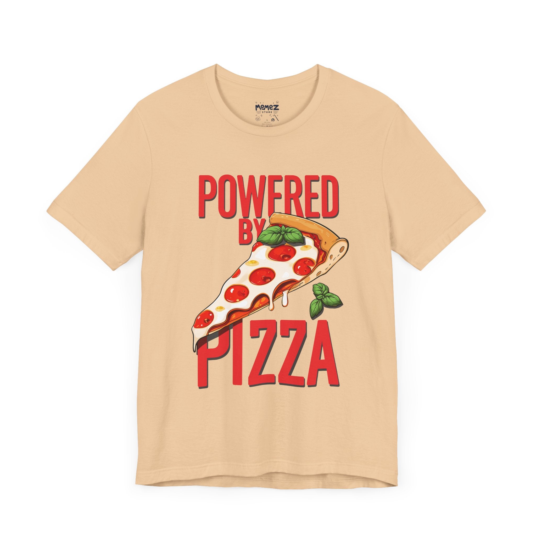 Pizza Lover Unisex Tee - Powered By Pizza Funny and Meme T-shirt