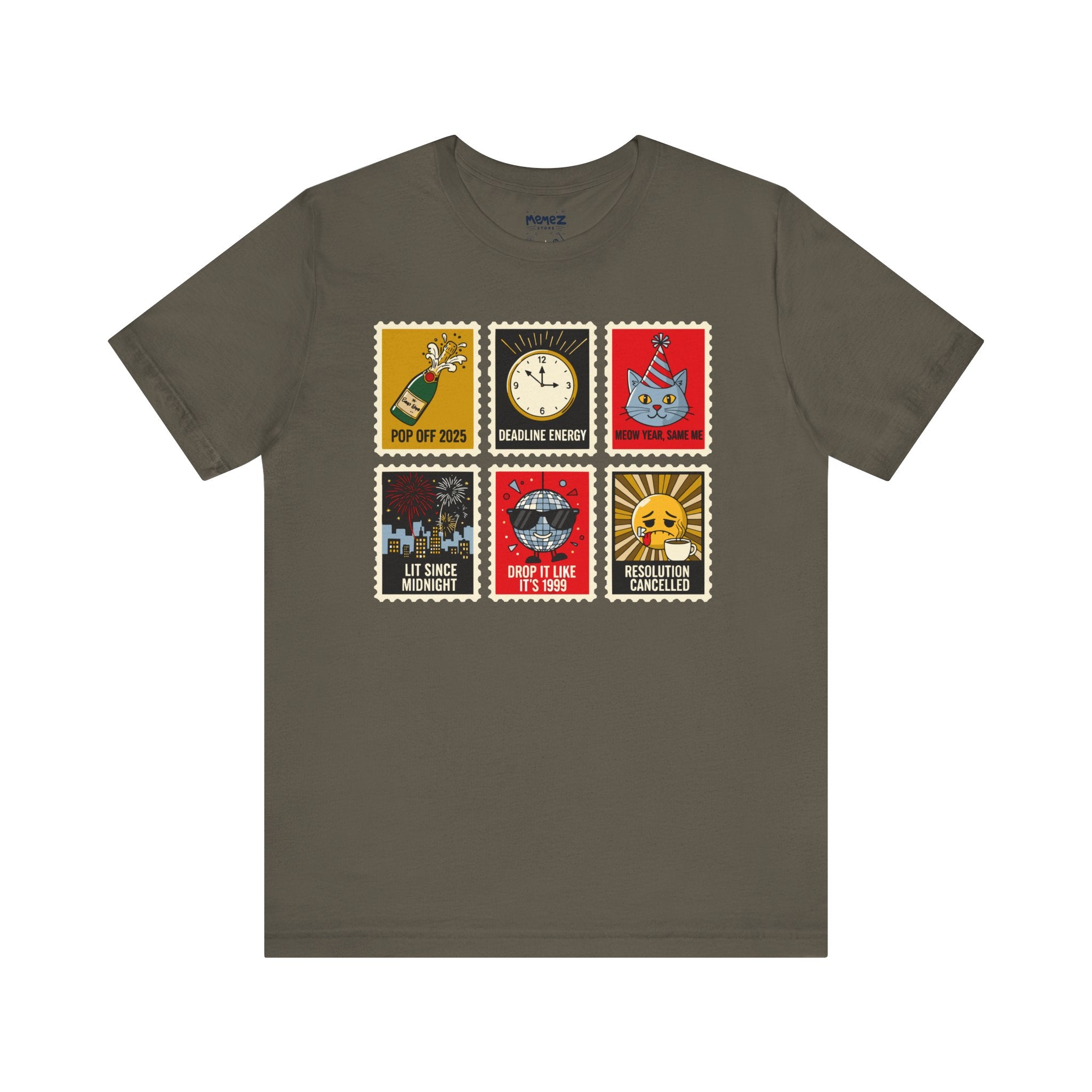 New Year Stamp Collection Meme Funny Tee