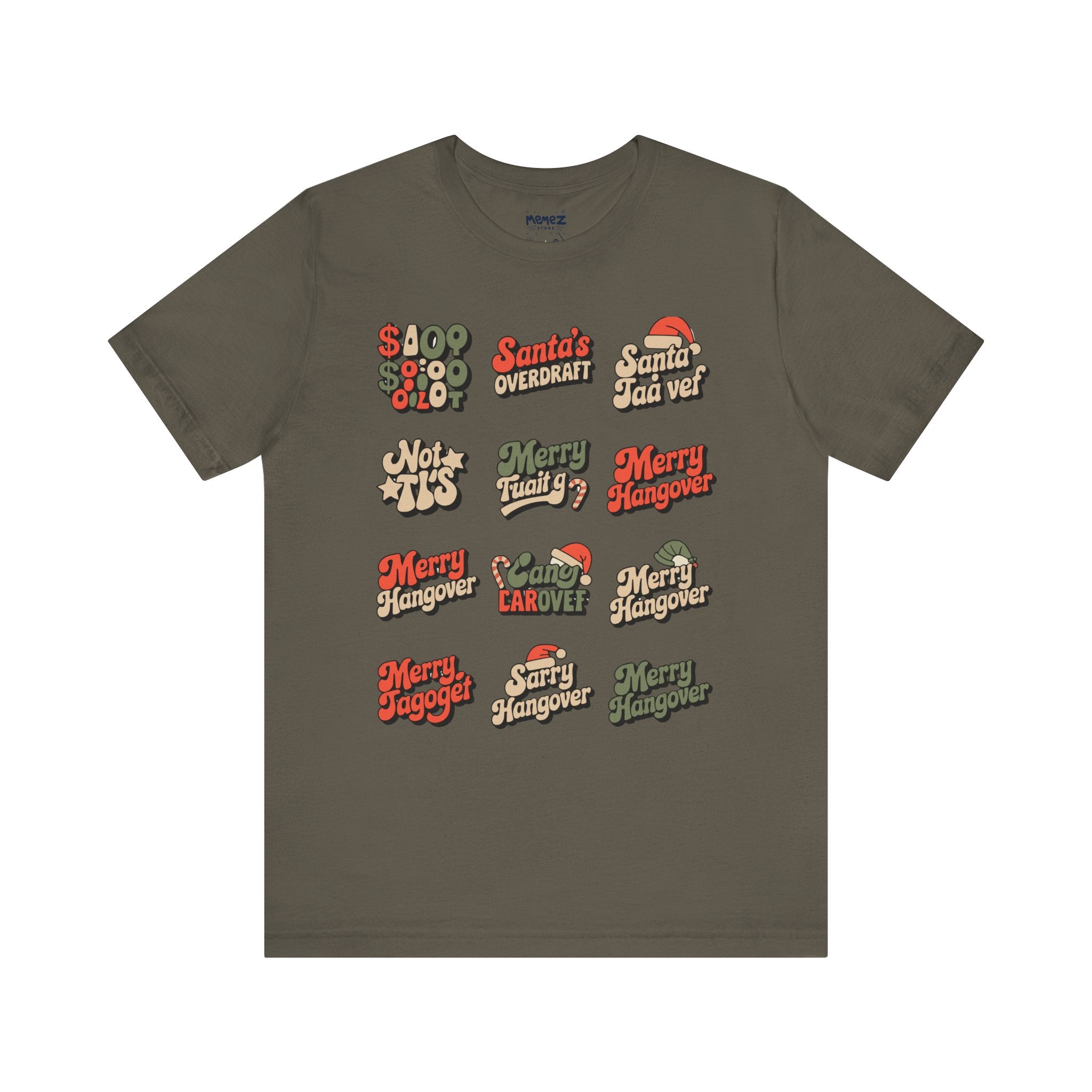 Chirstmas Typo Collage Collection Meme Funny Tee