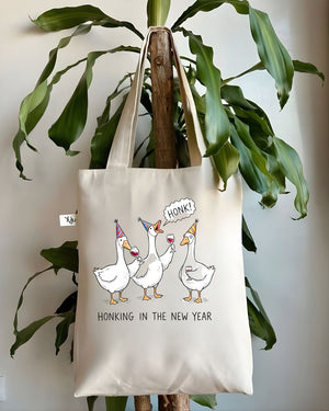 Hoking The New Year Goose Funny Typo Humor Tote Bag