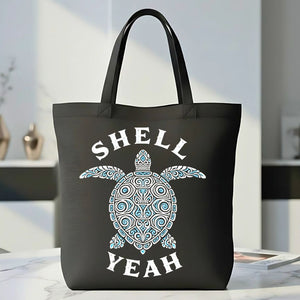 "Shell Yeah!" Cute Turtle Pun Tote Bag