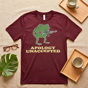 Apology Graphic Tee with Distressed "Sorry" Print - Oversized Fit