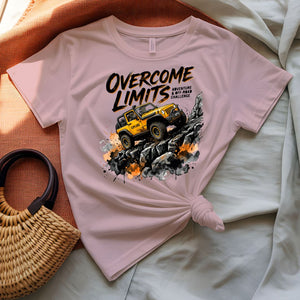 Over come limits tee upward arrow motivational graphic