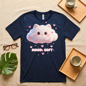 Mood Soft Love Minimalist Comfort T-Shirt on Model