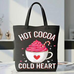 Hot Cocoa Christmas Tote Bag with Festive Mug Design