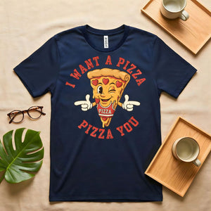 Valentine's Day Pizza Heart Slice Graphic T-Shirt