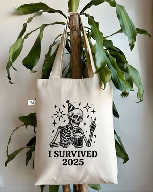 I Survived 2025 Funny Milestone Celebration Tote Bag