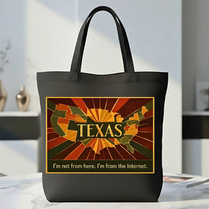 Texas Tote Bag with Lone Star State Outline Design