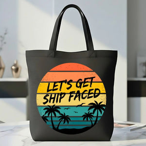 "Let's Get Ship Faced" Funny Nautical Party Tote Bag