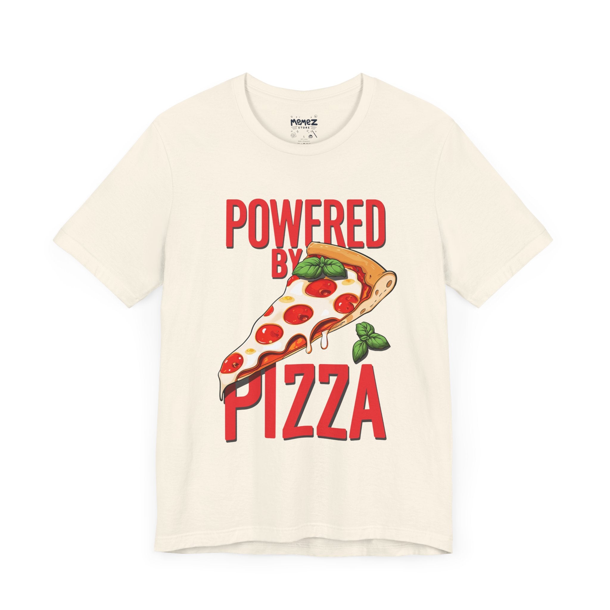 Pizza Lover Unisex Tee - Powered By Pizza Funny and Meme T-shirt