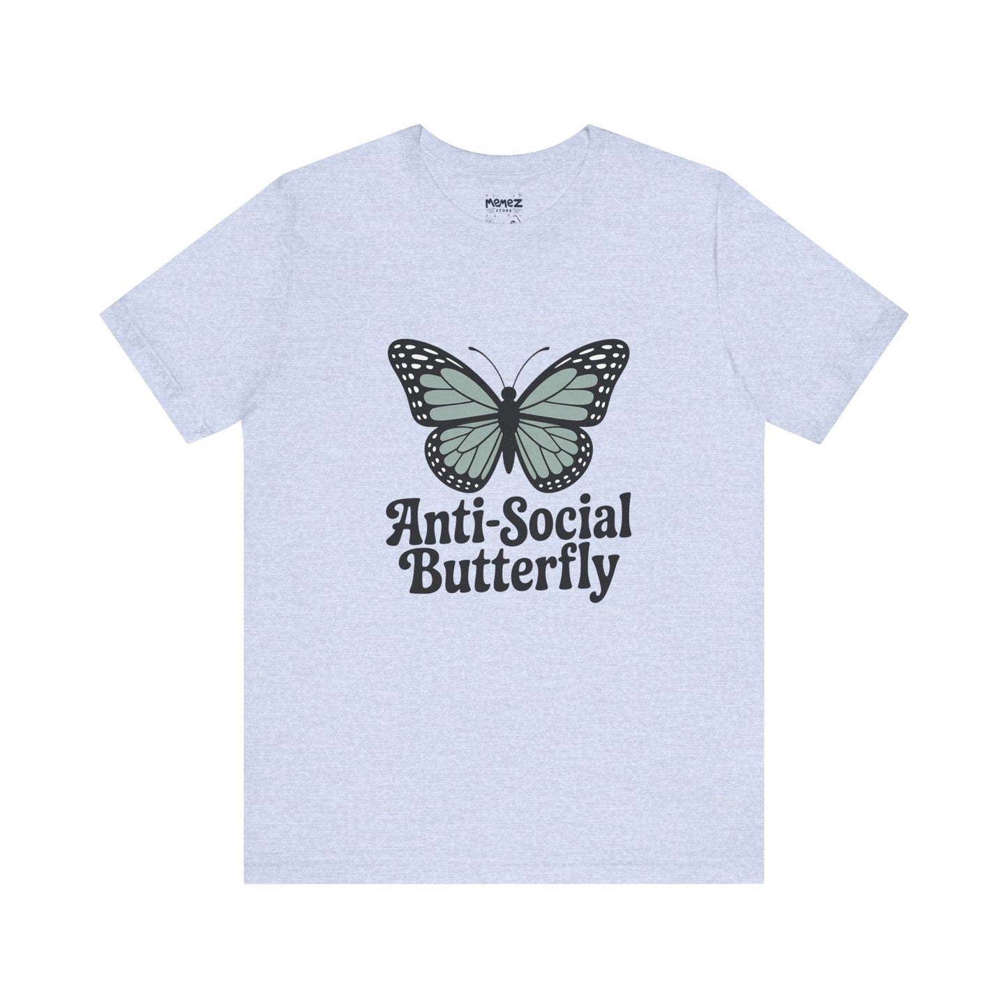 Unisex Jersey Short Sleeve Tee - Anti-Social Butterfly Tee By memez store