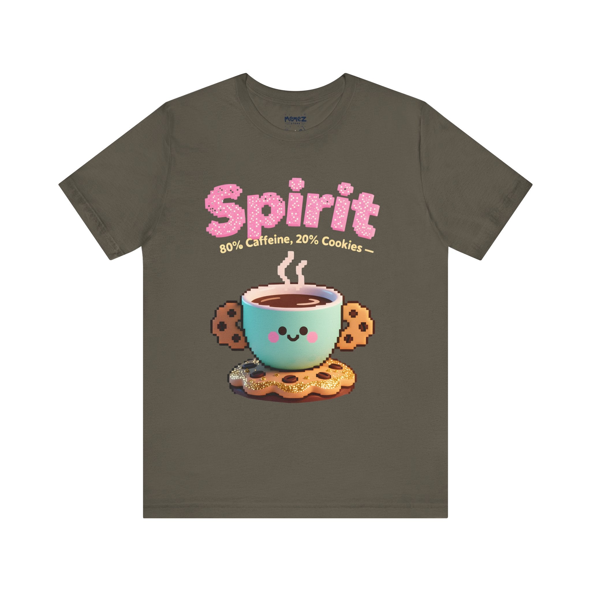 Spirit 80 % Cafffien 20% Cookie Chirstmas Meme Funny Tee