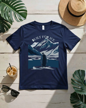 Built for ice tee cracked ice text hockey style graphic