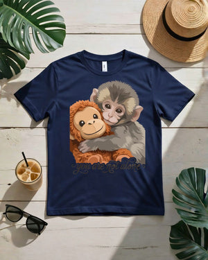 Cute monkey tee banana holding primate graphic big ears