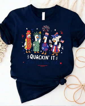 'Quaking It' graphic tee bold playful design