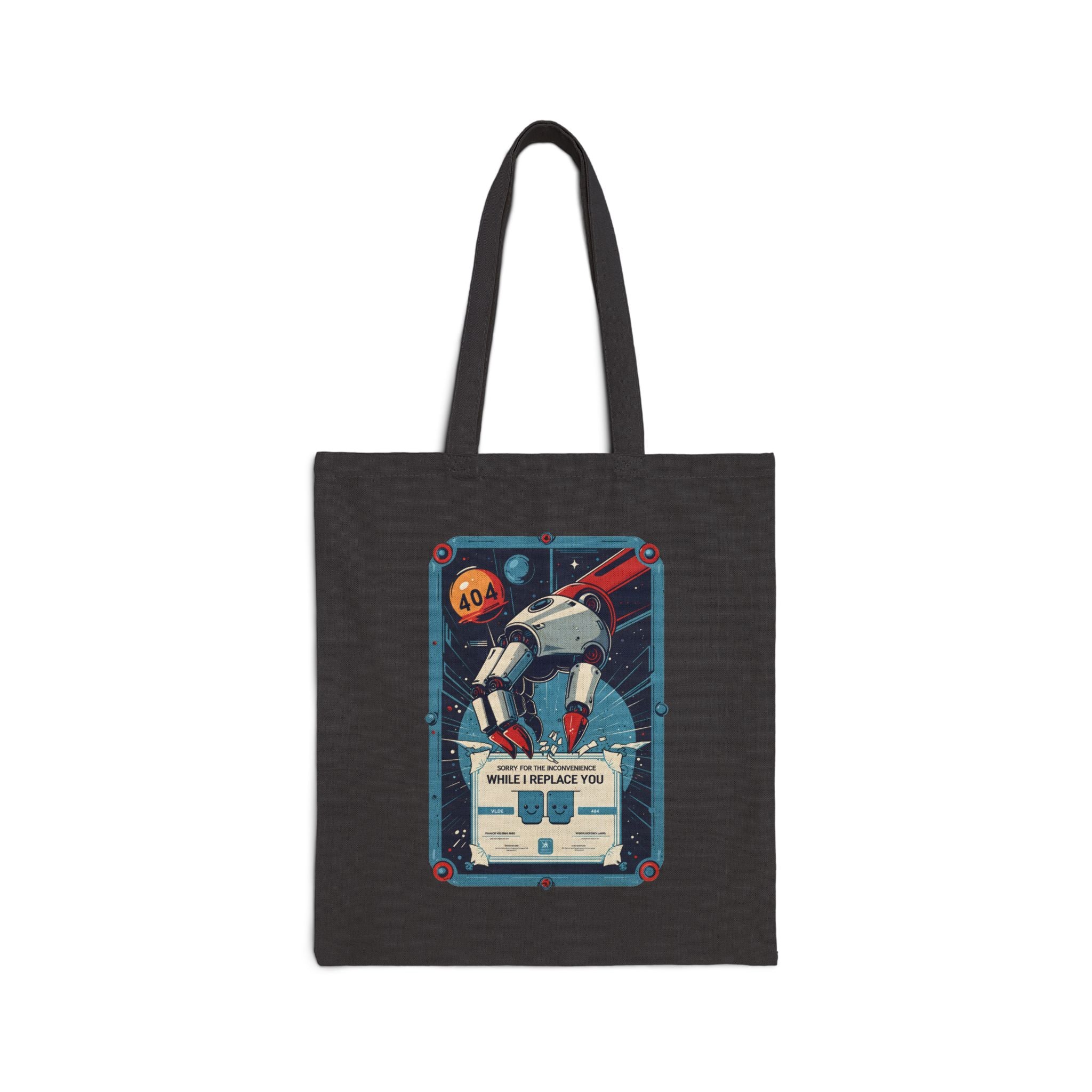 Tote Bag AI Replaced Human Design Canvas