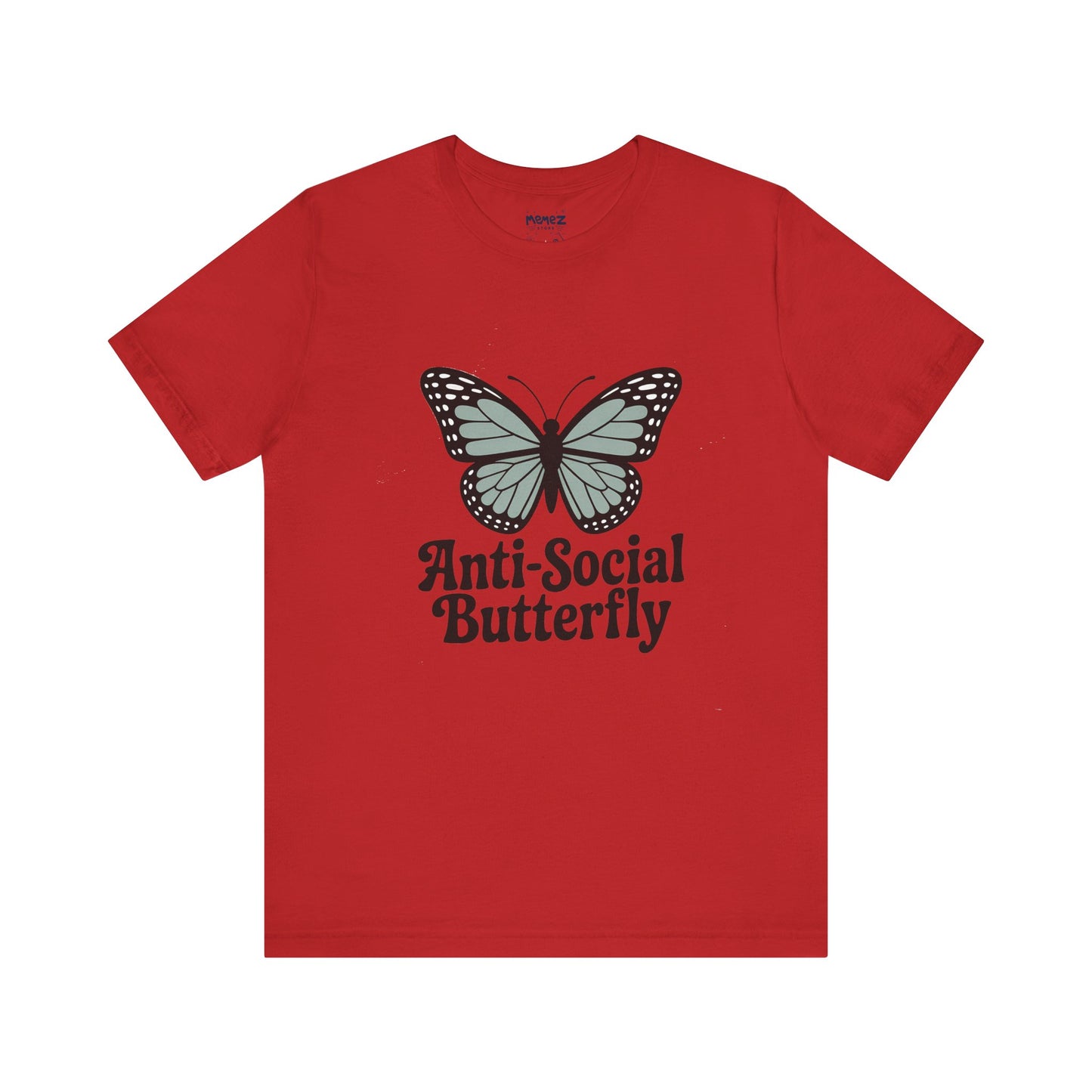 Unisex Jersey Short Sleeve Tee - Anti-Social Butterfly Tee By memez store