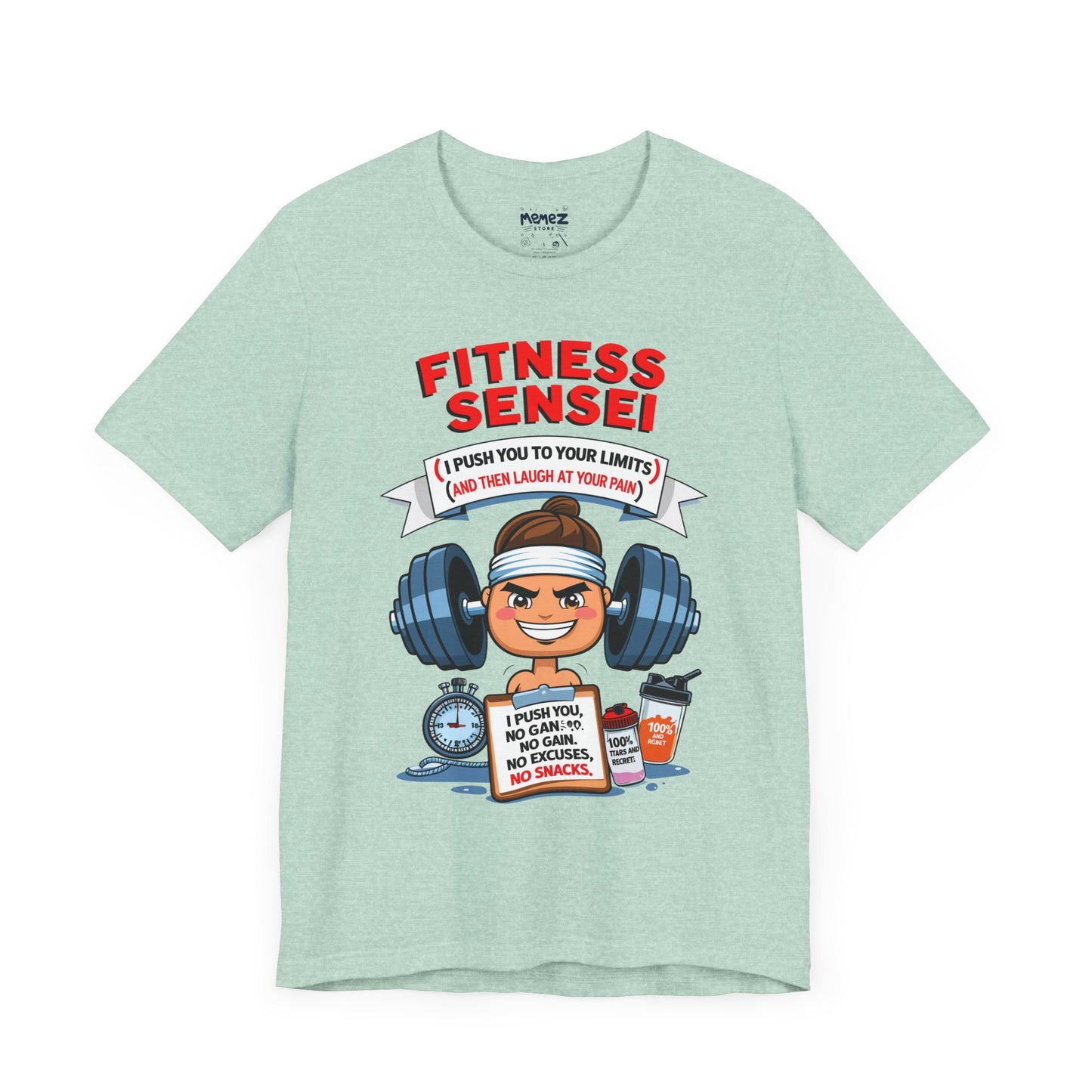 Fitness Sensei T-Shirt - gym lover funny tee by Memez Store