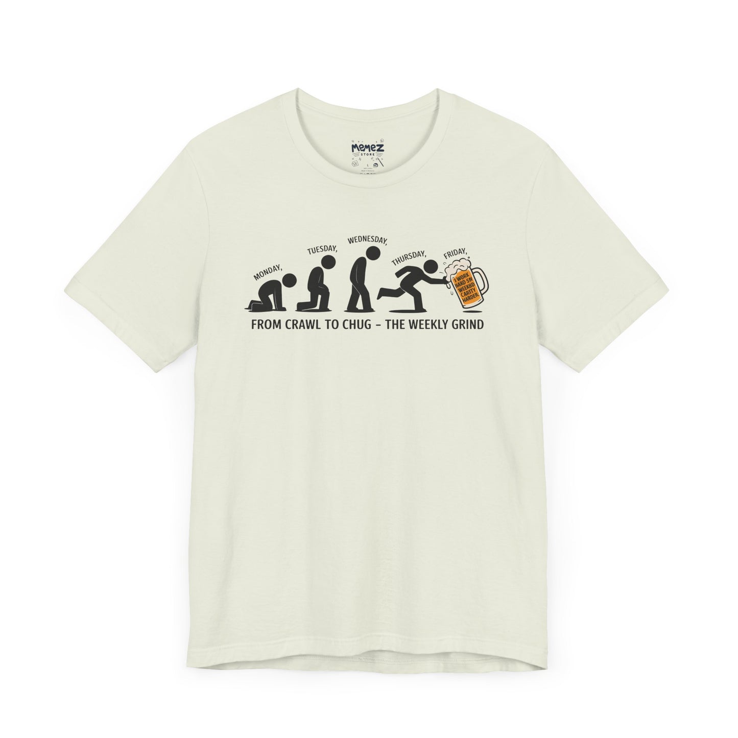 Funny Meme Unisex Tee - Crawl To Chug Design Beer Funny Meme Stee