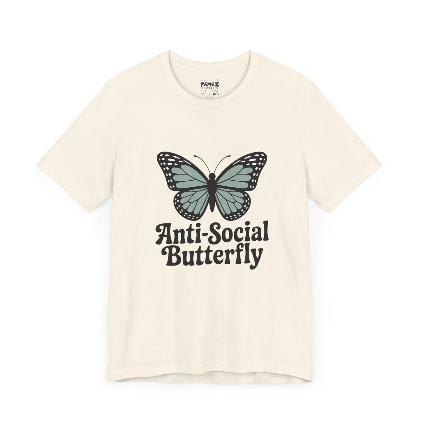 Unisex Jersey Short Sleeve Tee - Anti-Social Butterfly Tee By memez store