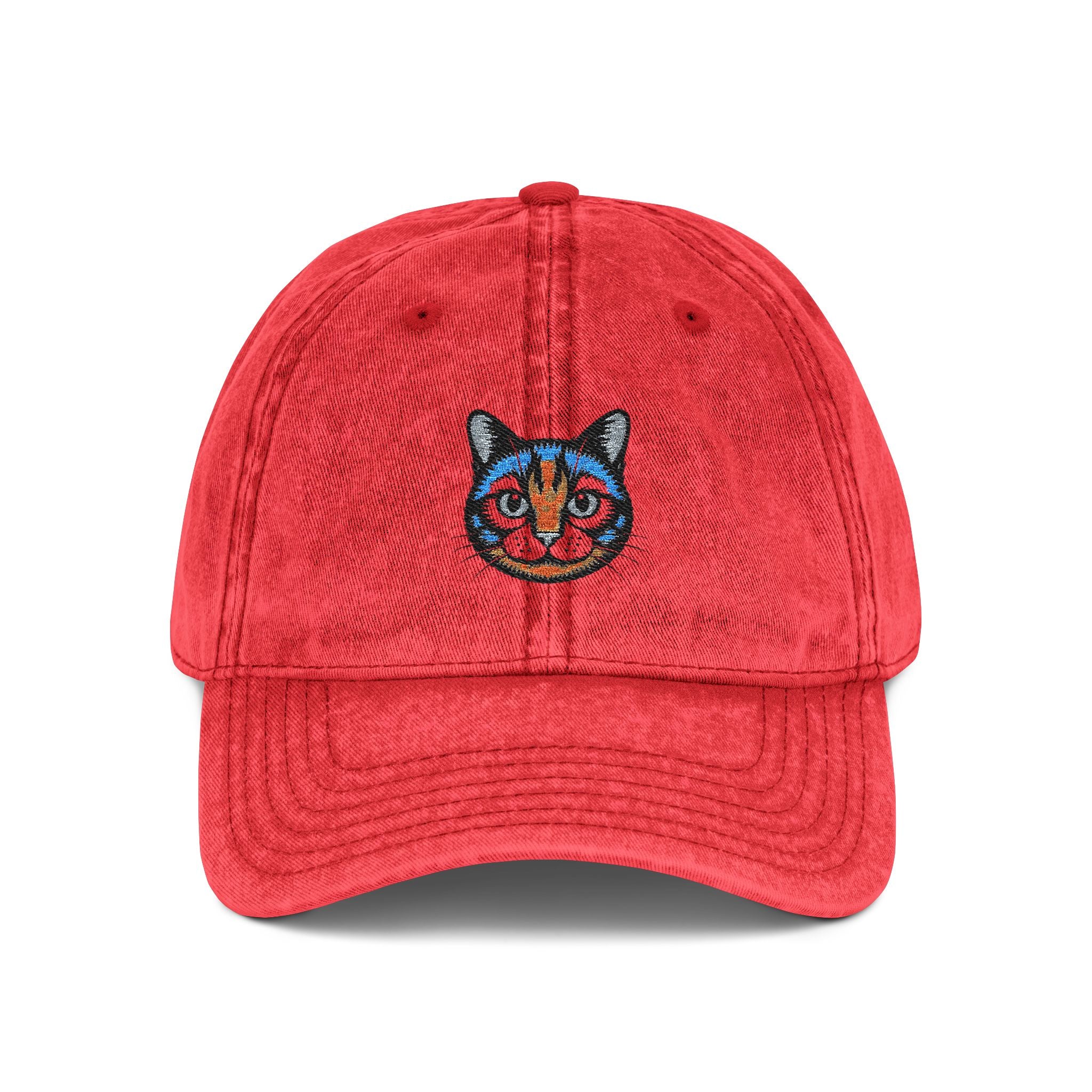 Embroidered Cat Cap