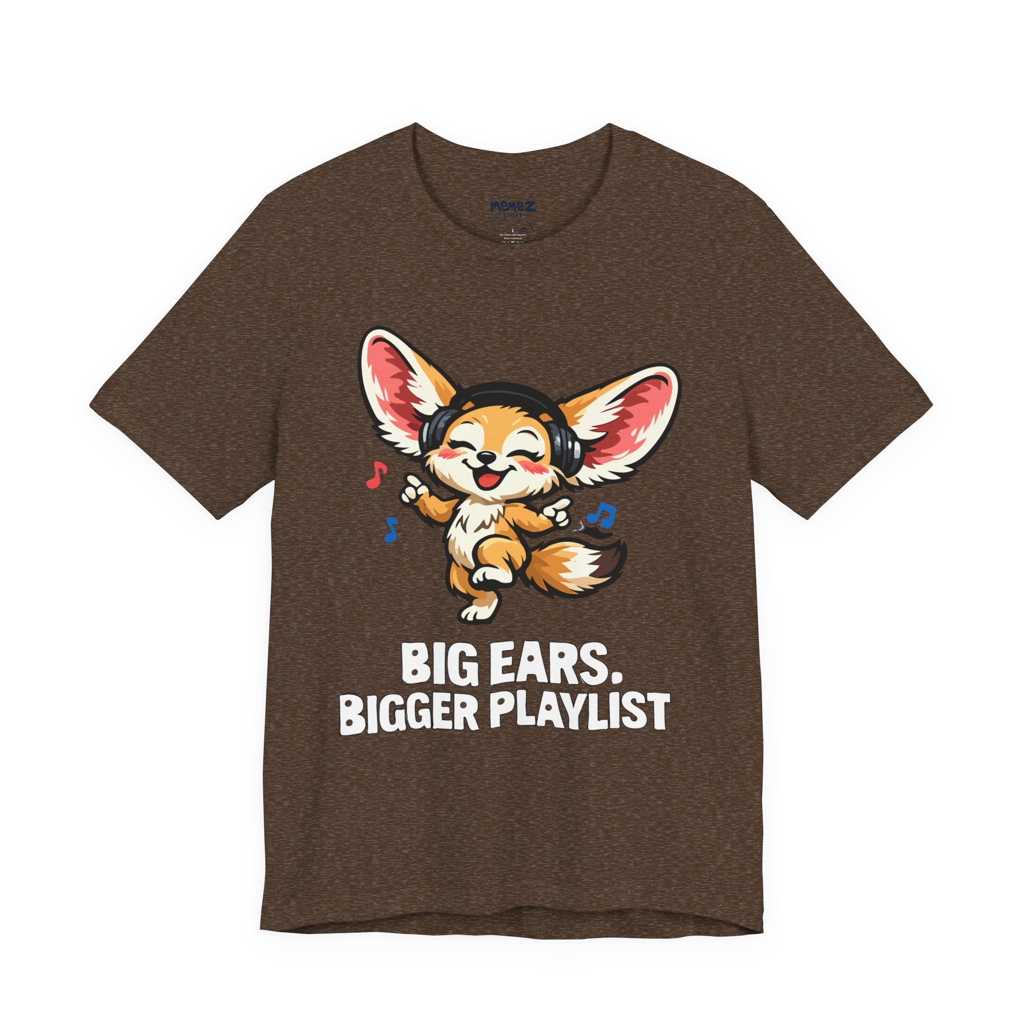 Big Ears Bigger Playlist T-Shirt — Cute Fennec Fox Music Tee