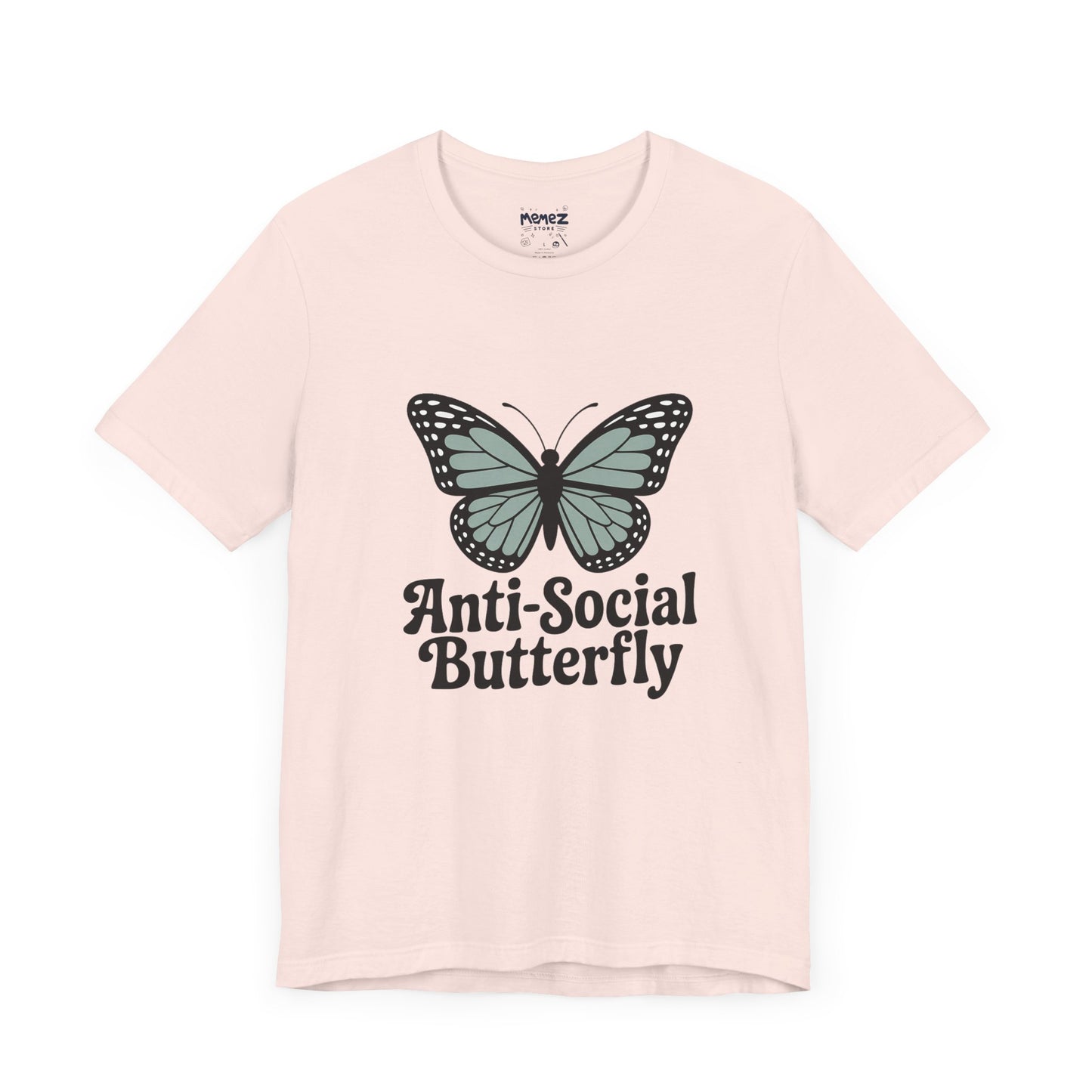 Unisex Jersey Short Sleeve Tee - Anti-Social Butterfly Tee By memez store