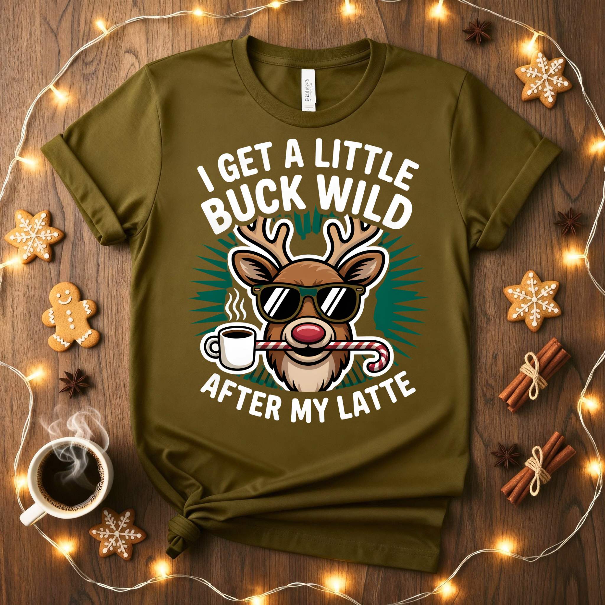 “After My Latte Coffee Christmas Meme Funny Tee – funny caffeine-themed holiday shirt for coffee lovers.”