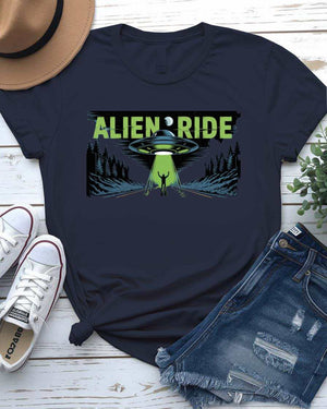 Alien UFO Abduction Graphic T-Shirt by Memez Store
