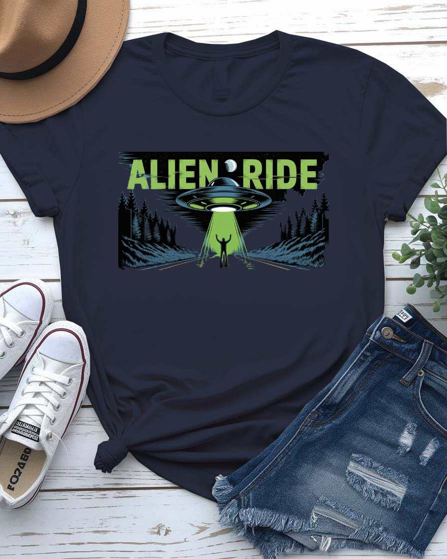 Alien UFO Abduction Graphic T-Shirt by Memez Store