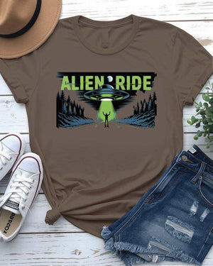 Alien UFO Abduction Graphic T-Shirt by Memez Store