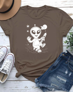 Unisex Alien in Space Graphic T-Shirt – Sci-Fi Meme Design
