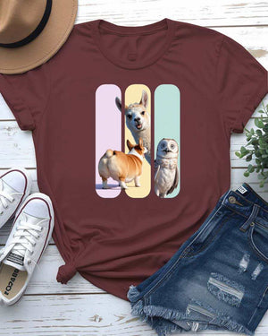 Animal Collage Tee Unisex Shirt by Memez Store