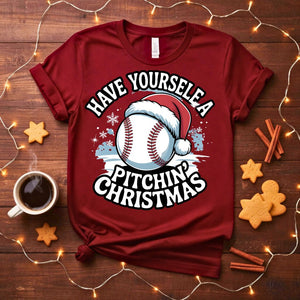Baseball Christmas Holiday T-Shirt for players and fans