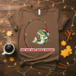 “Bass Mode Fishing Meme Funny Tee – funny fishing meme t-shirt with bass design for anglers.