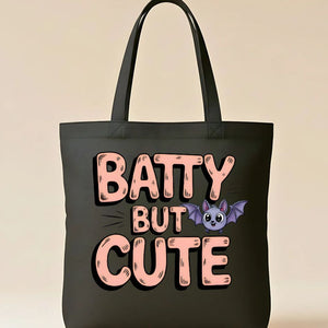 Batty But Cute Tote Bag with bat design