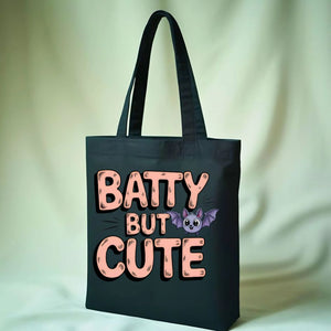 Batty But Cute Tote Bag with bat design