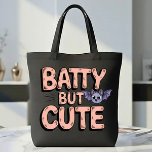 Batty But Cute Tote Bag with bat design