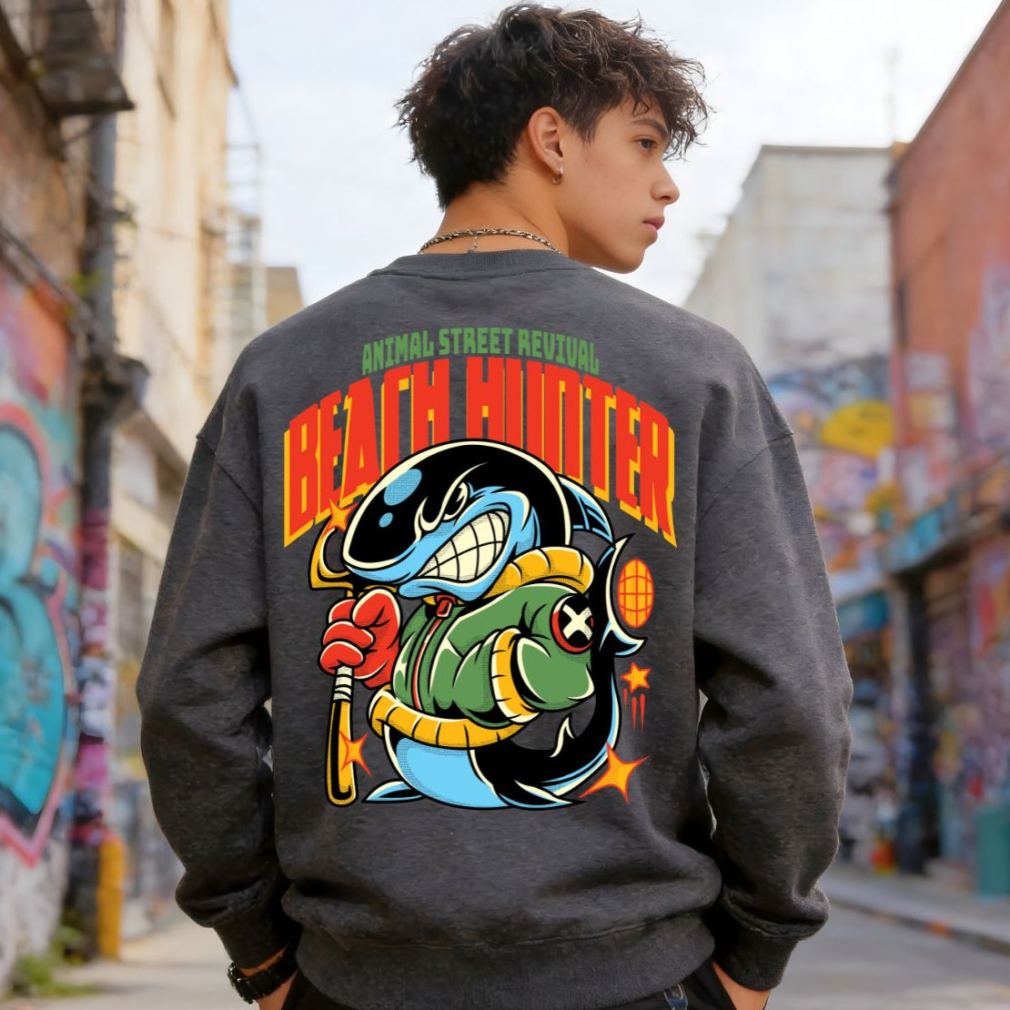 Coastal streetwear unisex crewneck sweatshirt