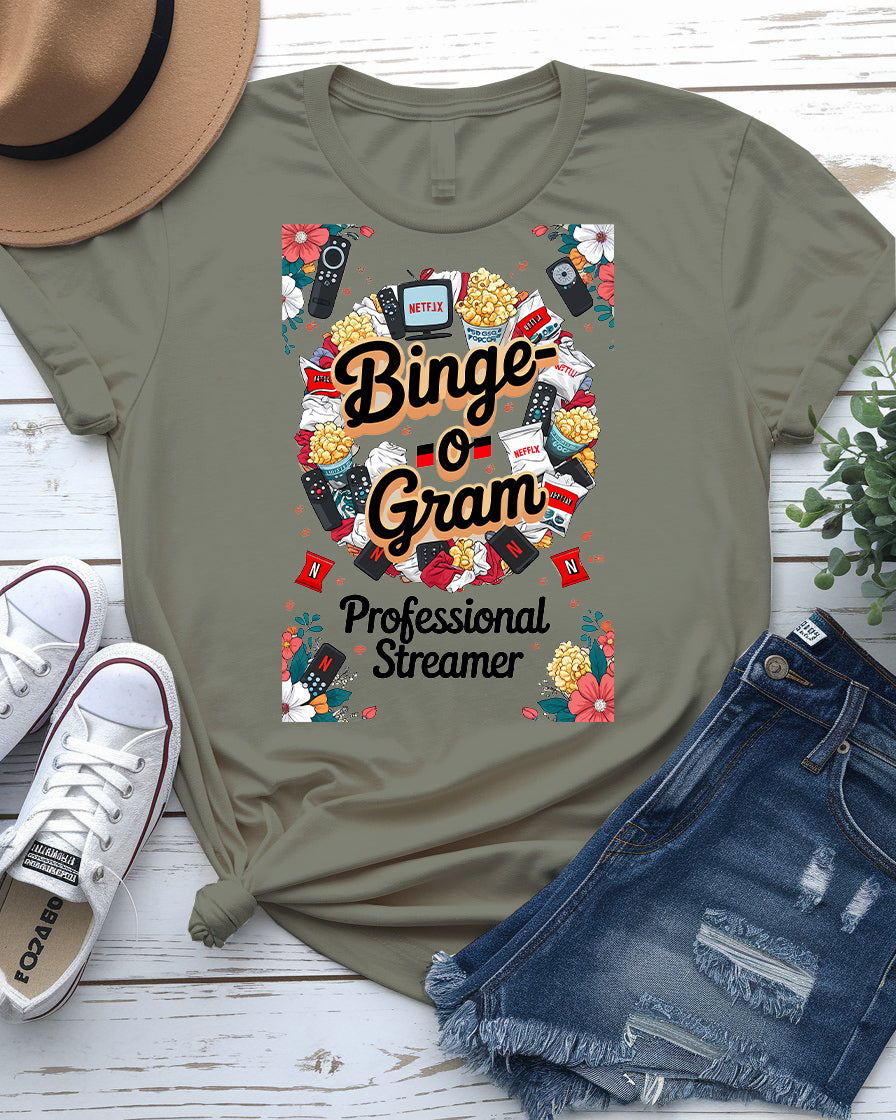 Bing o Gram Tee – Pro Streaming & Binge-Watching Apparel