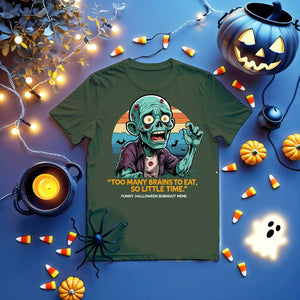 Black unisex zombie meme tee by Memez Store