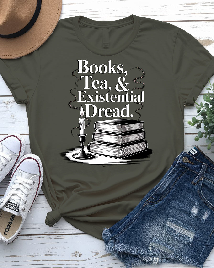 Book, Tea & Existential Dread Tee – Memez Store