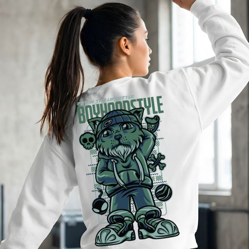 Boy Hood streetwear crewneck sweatshirt urban casual pullover
