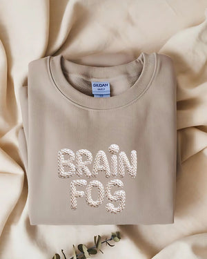 Funny embroidered Brain Fog crewneck unisex