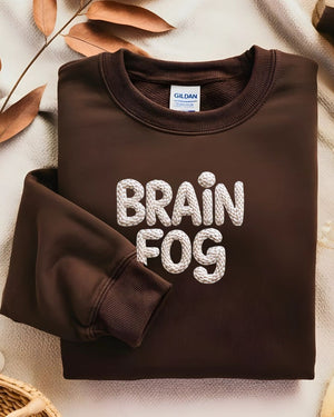 Funny embroidered Brain Fog crewneck unisex