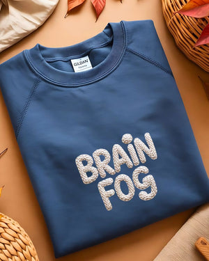 Funny embroidered Brain Fog crewneck unisex
