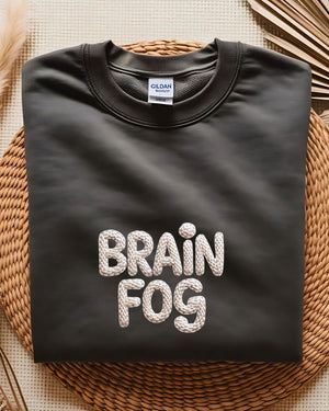 Funny embroidered Brain Fog crewneck unisex