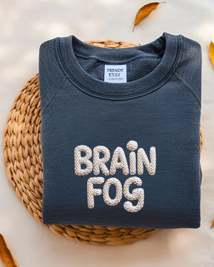 Funny embroidered Brain Fog crewneck unisex