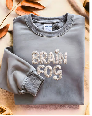 Funny embroidered Brain Fog crewneck unisex